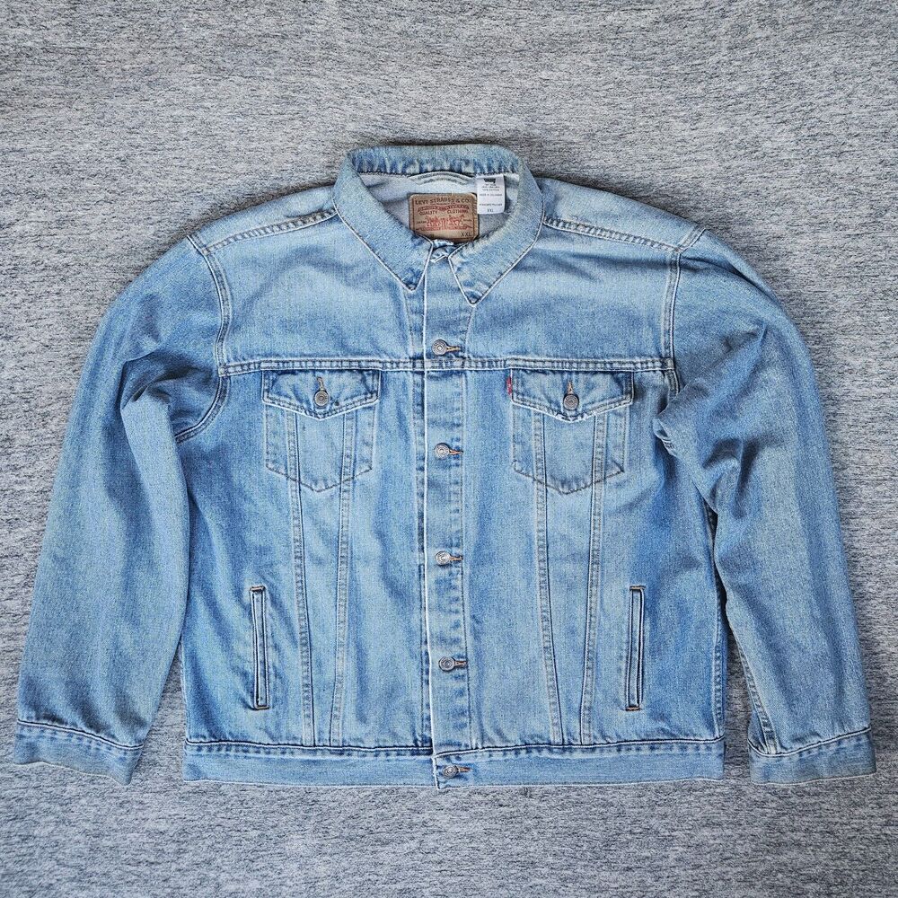 Vintage Levis 70507 Standard Trucker Denim Jacket Mens XXL Medium Wash Blue 2004